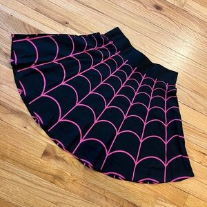 Kreepsville 666 spider web print mini skirt